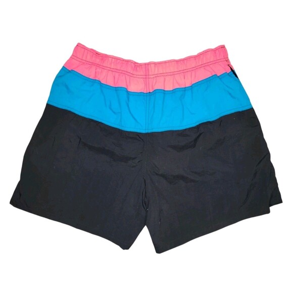 Vtg Surf Odyssey Short Boardshorts Mens MED Neon Black Swim Trunks 80s 90s Retro - Picture 1 of 4